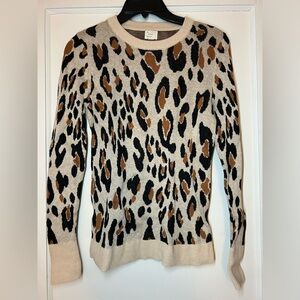 New Day Women's XS Leopard Cheetah Target Long Sleeve Crewneck Pullover Sweater